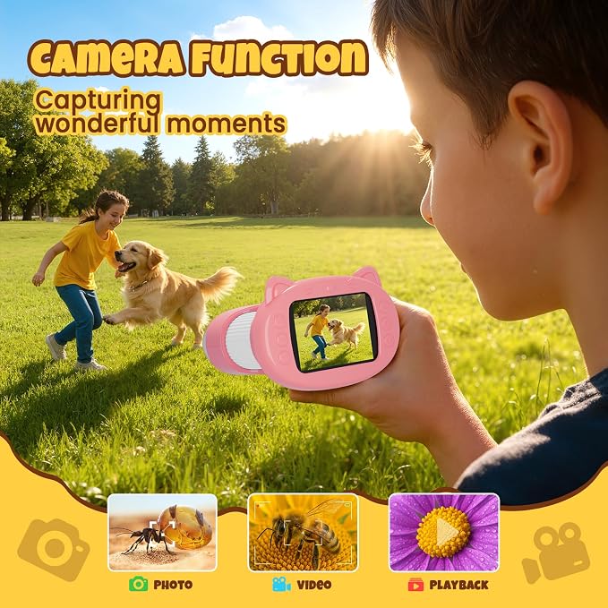 Handheld Digital Mini Microscope for Kids: 1000X 4K Portable Pocket 2.4" Screen Microscopes Toys STEM Electronic Learning Educational Science Kit 8-12 Birthday Gift 4 5 6 7 Year Old Boy Girl (Pink)