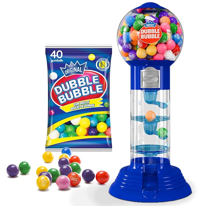 Playo 10.5" Gumball Machine for Kids, Spiral Style Candy Dispenser for Gifts, Parties or Events - Bubblegum Machine w/Gumb Balls Included