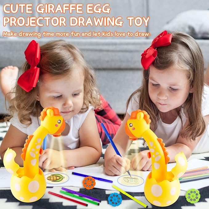 KETIEE Drawing Projector for Kids, Tracing and Drawing Projector Toy with Light, Children Smart Projector Sketcher, Kids Art Projector with 72 Stencils for Boy Girl 3-8 Years Old (Yellow)