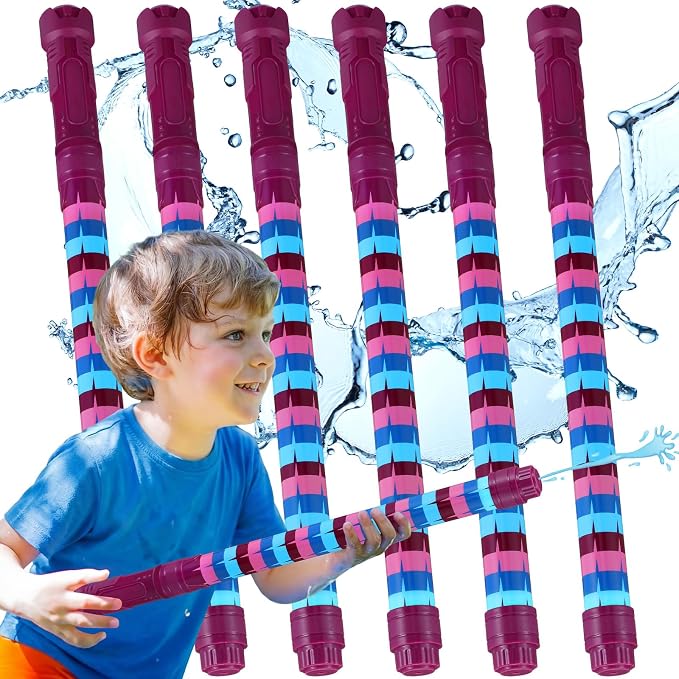 Halloscume 6 Pcs Video Game Party Favors for Kids Water Guns Bulk 15.75" Water Squirters Blaster Shooters for Summer Swimming Pool Beach Cartoon Birthday Gifts Supplies