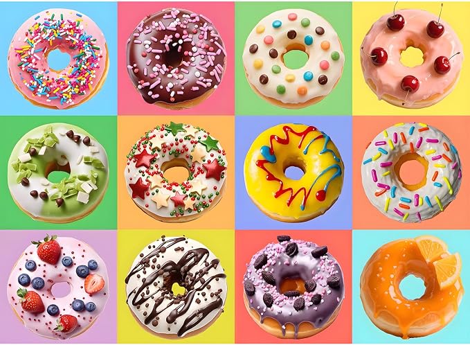 Puzzles for Kids Ages 6-8 8-10 Year Old - Colorful Sweet Donuts, 200 Pieces Jigsaw Puzzles for Kids Ages 10-12, Learning Educational Toys for Boys and Girls