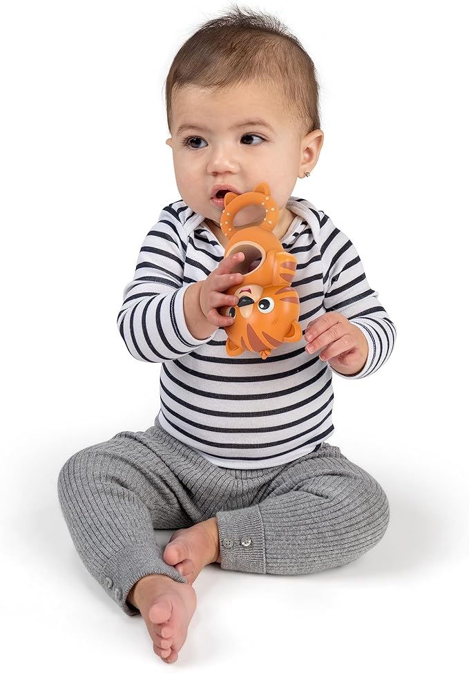 Baby Einstein Teethe & Wobble Tinker Tiger Teether Toy, BPA Free, for Cause and Effect Learning, Infants Ages 3 Months and Up