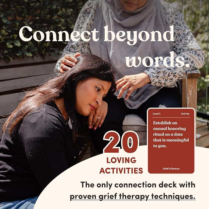 Grief is Human | Family & Friends Conversation Cards for Grieving | 70 Cards to Help You Process The Journey of Loss | Therapy for Adults