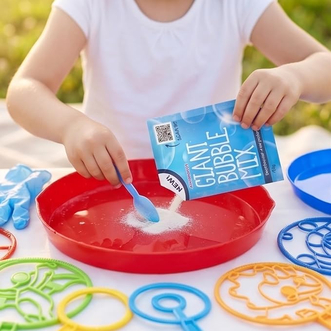 Giant Bubble Wands - Bubbles for Kids, Giant Bubbles, Bubble Toys, Large Blowing Rings, Variety Shapes Set for Big Soap Bubbles, Includes Huge Bubble Mix Solution Kit 29 Pack