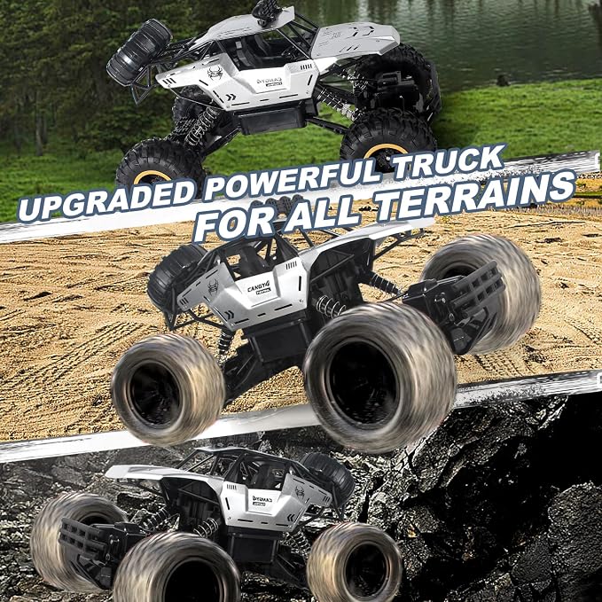 Jiakora Remote Control Car 1:12 Off Road Truck, Metal Shell LED Headlights Offroad Monster RC Truck, RC Cars Toys for Boys 4-7 8-12 Year Old Kids, Gifts for Kids