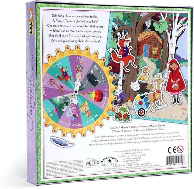eeBoo Fairytale Spinner Game - Award Winning Story Building Spinner Game, Screen-Free Fun for 2-4 Players, Kids Ages 5 and up