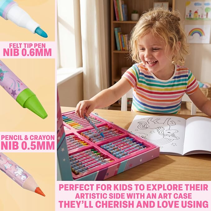 Get Trend Paw Patrol Kids Art Supplies Case with Colored Pencils, Crayons, Washable Markers, Sticker Sheets, Arts and Crafts Drawing Kit, Coloring Set, Creative Gifts for Girls
