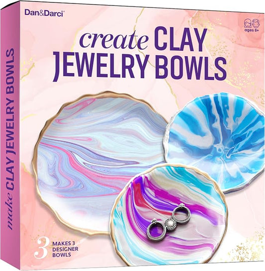 Dan&Darci Craft 'n Clay - Jewelry Dish Making Kit for Kids Ages 8-14 Year Old - Best DIY Arts & Crafts Kits - Birthday Gifts - Creative Toys for Preteen & Teenagers - Girl Birthday Gift Ideas