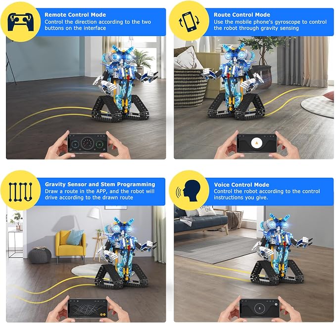 Robot Building Toys Stem Projects for Kids Ages 9-12, Remote & App Controlled Programmable Robot Building Blocks Science Kits Educational Birthday Xmax Gifts for 8-16 Year Old Teenage Boys Girls
