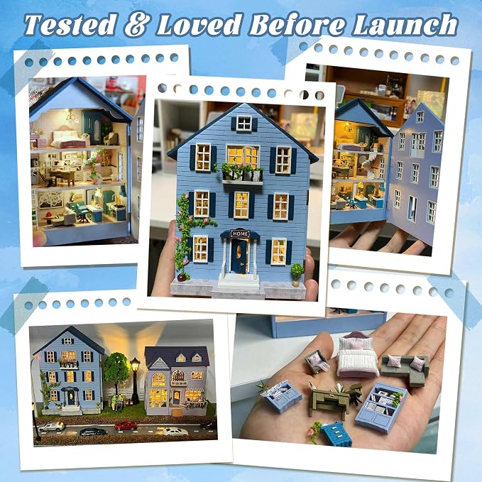Flever Dollhouse Miniature DIY House Kit Creative Room with Furniture for Romantic Valentine's Gift (Molan House)