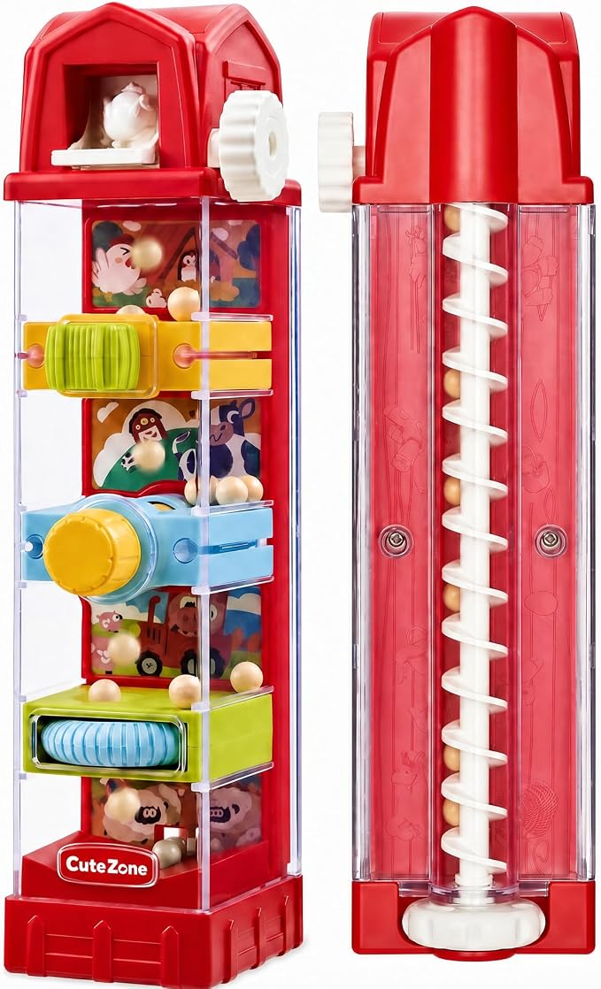 Farm Egg Drop Toy for Toddlers 2-4, Travel Toys for Toddlers, Cause and Effect Montessori Toy, Fine Motor Activity, Quiet Gift for 2 Year Old Boys Girls
