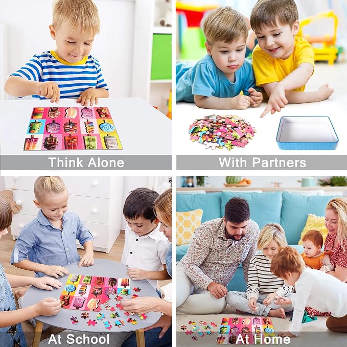 LELEMON Puzzles for Kids Ages 4-6,Popsicle 100 Piece Puzzles for Kids in a Metal Box, Educational Jigsaw Puzzles 100 Piece Puzzle Games for Girls and Boys