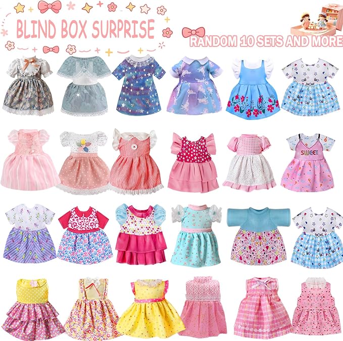 Alive Baby Doll Clothes and Accessories - 10 Sets Girl Doll Clothes Dress for 12 13 14 15 Inch Dolls, Baby Doll Clothes - Dolls Outfits Accessories with Hairpin & Underwear 22 Pcs for Girls Gift