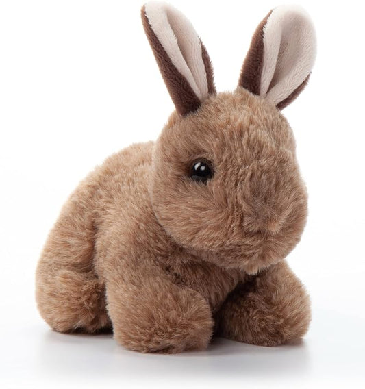 The Petting Zoo Rabbit Stuffed Animal Plushie, Gifts for Kids, Wild Onez Babiez Wildlife Animals, Brown Bunny Plush Toy 6 inches