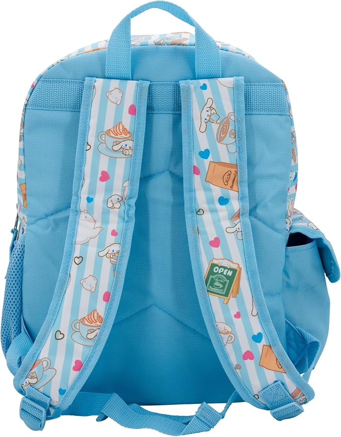 AI ACCESSORY INNOVATIONS Sanrio’s Hello Kitty Backpack for Girls, 16 Inch Cinnamoroll, Kawaii School Bag with Flip Sequins & 3D Molded Front Pocket, Blue