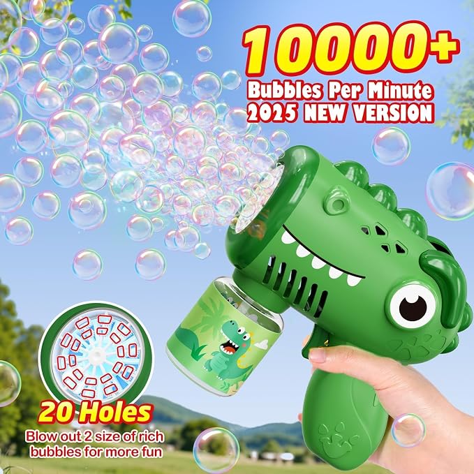 Toys for Ages 3-8 Boys Girls: Yunaking 2 Pack Bubble Machine Gun for Kids Rechargeable with Bubble Solutions, Kids Toys Gifts for 3 4 5 6 7 8 Years Old Boy Girl Birthday Toy for Kid Toddlers Ages 4-6