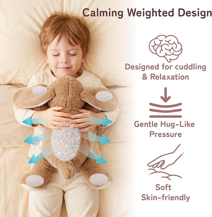 Niuniu Daddy 20" 3.3lb Bunny Weighted Stuffed Animal forKids and Adults, Soft Sensory Rabbit Plush Body Pillow for Calming Support, Large Animal Toy for Everyday Comfort