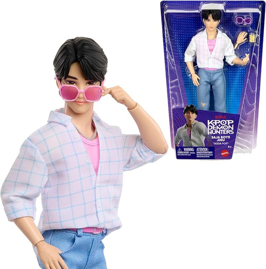 Mattel Kpop Demon Hunters Saja Boys Jinu Fashion Doll in “Soda Pop” Performance Look with 2 Accessories, Inspired by the Movie