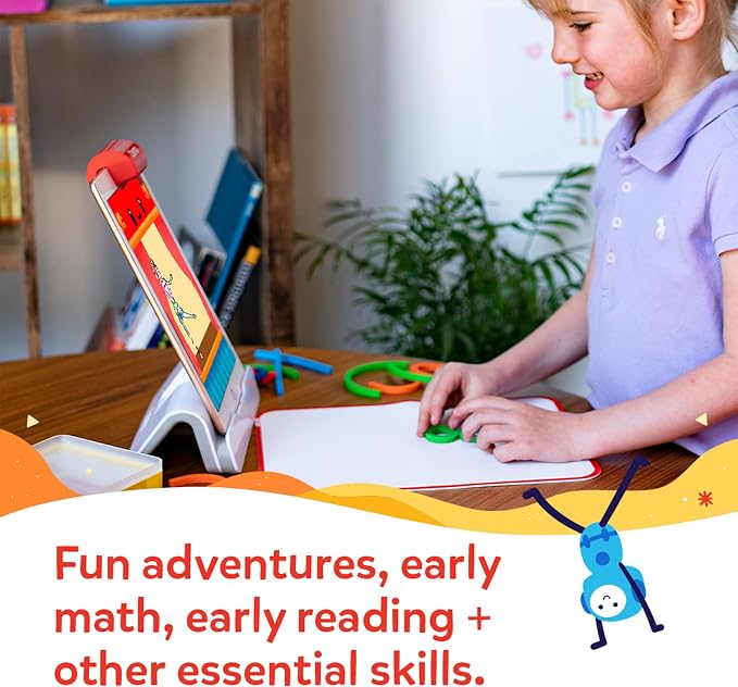 Little Genius Starter Kit for iPad + Early Math Adventure - 6 Educational Games (Latest Version) Counting, Shapes & Phonics-STEM Gifts-Ages 3-5 (Base Included)