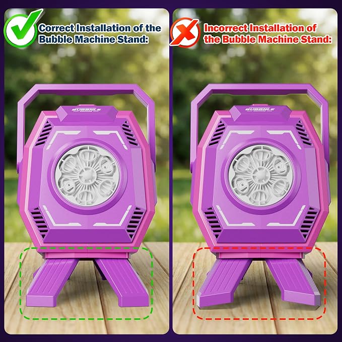 Belemar Bubble Machine for Kids with Lights, 6 Big Bubble Holes, Up to 15,000 Bubbles/Min, 320ml Large Tank, Battery Operated Portable Bubble Blower for Toddlers, Birthday Parties & Outdoor Fun