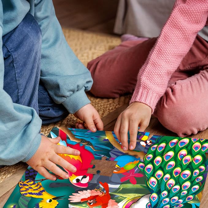 QUOKKA Puzzles for Kids Ages 4-6 - Set of 4x60 Jigsaw Puzzles for Toddlers 3-5 - Polar, Birds, Animals Toys for Children 6-8 yo - Gift Educational Game for Boys & Girls