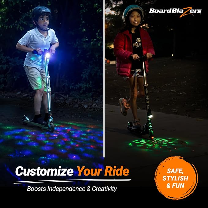 Board Blazers Disco Scooter Lights for Night Riding, Kid Stocking Stuffers, Bike Light for Kids, Christmas Accessories Kids, 3 AAA Batteries Required