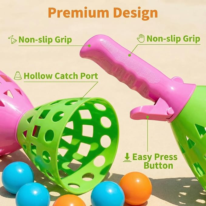Bennol 4 Pack Outdoor Game Toys for Kids Boys with 20 Balls Pop Pass Catch Ball Game Outside Toys Gifts for 3 4 5 6 7 8+ Year Old Boys Kids Outside Outdoor Gifts for Ages 3-5 4-8