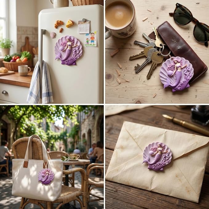 Seashell Silicone Mold Shell Mermaid Seahorse Polymer Clay Molds for DIY Craft Epoxy Resin Casting Polymer Clay Tools Crafts Air Dry Jewelry Making