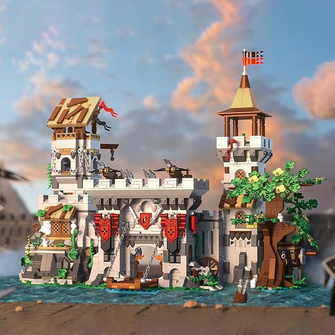 Medieval Lion Knight Castle Building Set,Viking Architecture Castle Modular Buildings, Ideals Christmas Birthday Gift for History Enthusiasts, Creative Gift for Adults and Teen(2554PCS)