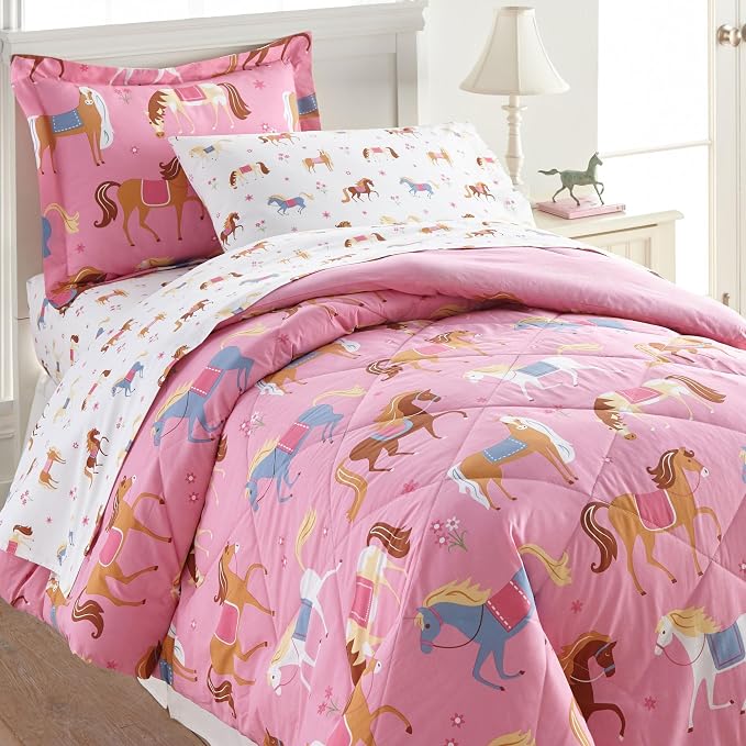 Wildkin 100% Cotton Kids Pillowcase – Soft, Breathable & Standard Size (20x30) - Horses