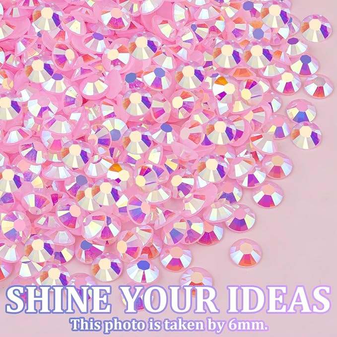 30000Pcs Resin Rhinestones for Bedazzling with Tweezers, Light Pink AB Rhinestones for Crafting with 3Pcs 10ml B7000 Jewelry Glue for DIY Crafts Clothing Tumblers Shoes Fabric Nail Art
