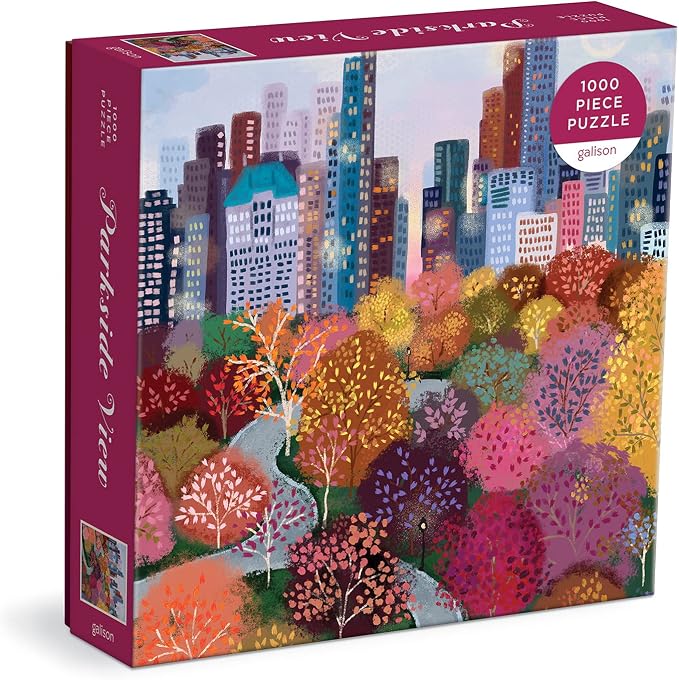 Galison Parkside View 1000 Piece Puzzle in a Square Box from Galison - 1000 Piece Puzzle for Adults, Beautiful Illustrations from Joy Laforme, Thick and Sturdy Pieces, Idea