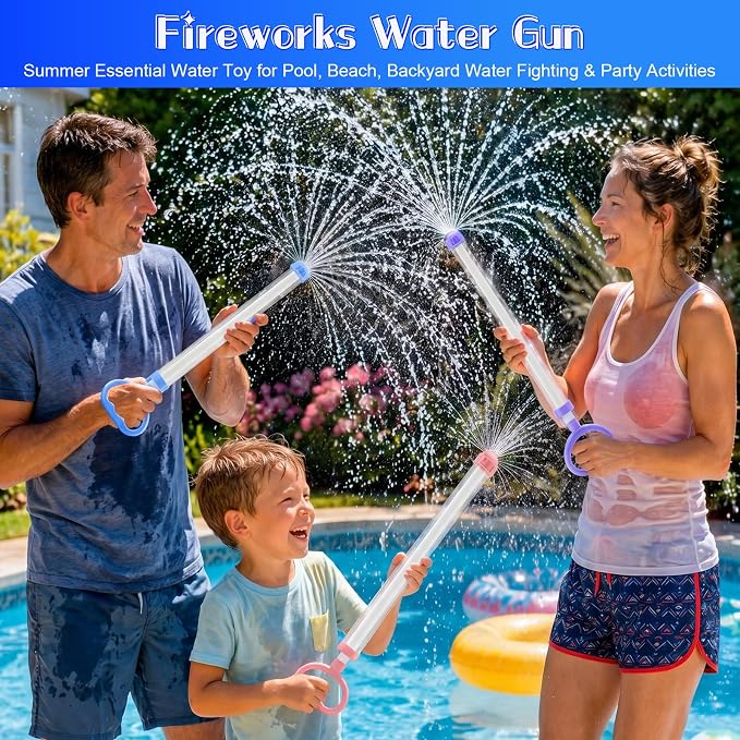 6 Pack Fireworks Water Gun,Fun Firework Spray Water Squirter for Kids Teens Adults Summer Swimming Pool Beach Water Play