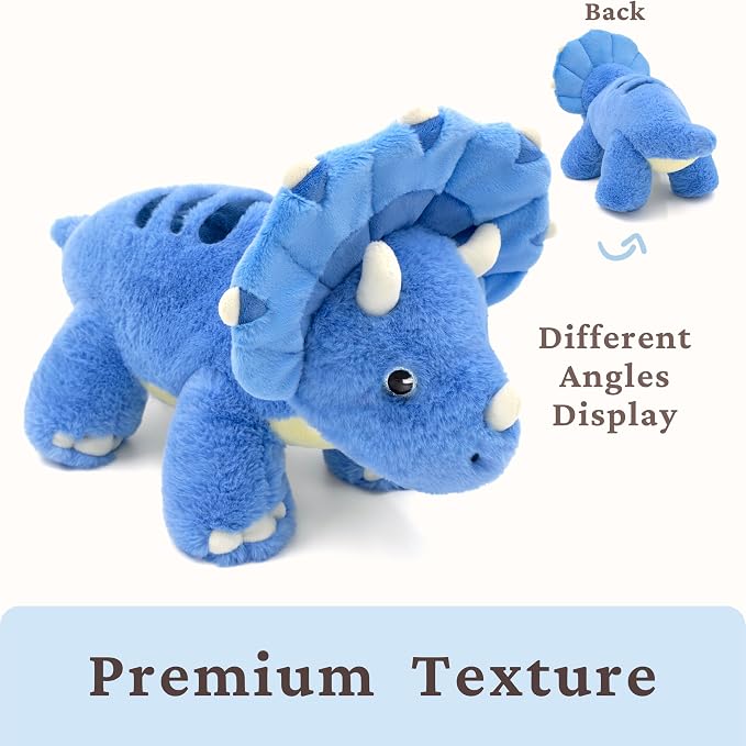 IKASA Triceratops Dinosaur Stuffed Animal Plush Toy,18" Soft Big Large Toys,Cute Fluffy Plushy,Gifts for Kids Girls Boys