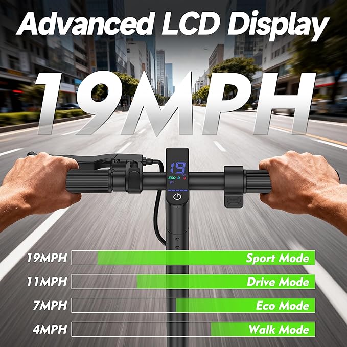 VOLPAM Electric Scooter, 350W/500W/800W/1000W/250W Powerful Motor & 19/22/ 9 MPH Top Speed, 16-28-10 Miles Long Range, Folding E Scooter Choice