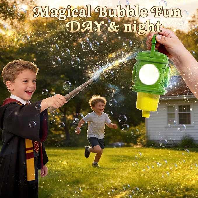 Automatic Bubble Machine for Kids & Toddlers 1-3, Remote Control LED Street lamp Bubble Toy for Indoor House Outdoor Play, Summer Water Toys for Toddler Baby Boy Girl Birthday Party Gifts