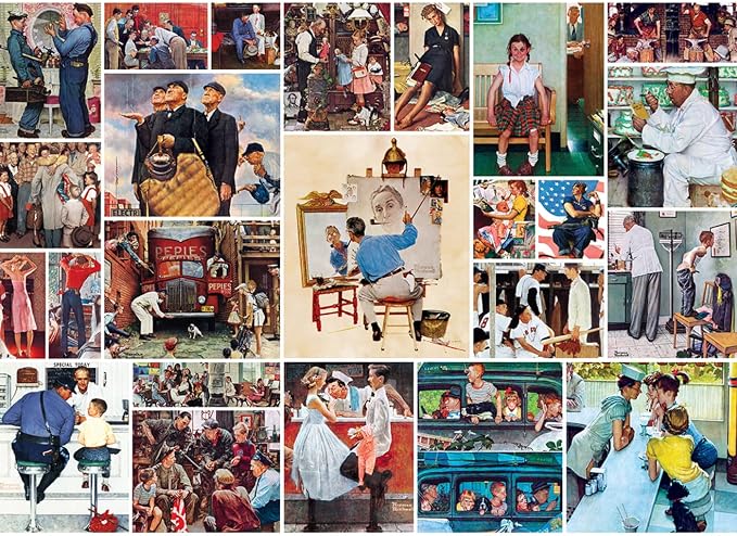 MasterPieces SEP Collages 1000 Puzzles Collection - Rockwell Collage 1000 Piece Jigsaw Puzzle