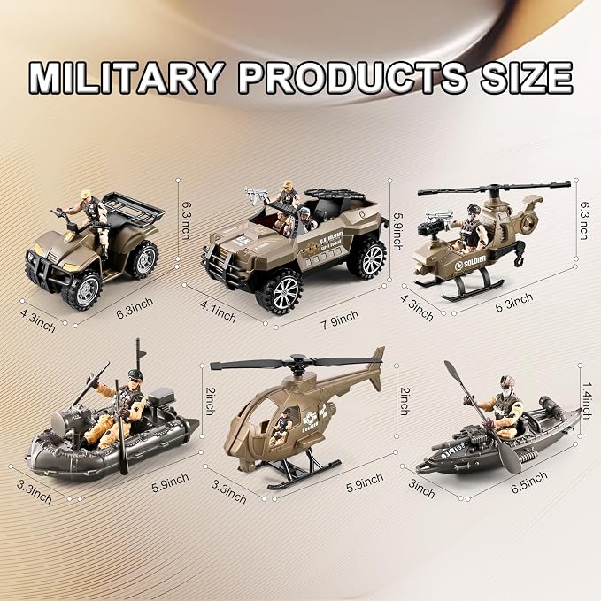 88-in-1 Army Men Toys Sets for Boys 4-7 8-12, Military Base/Truck/Helicopter/Kayak Boat/Motorcycle/Army Men Action Figures/Weapon Gears, Army Toys for Boys Kids Birthday Gifts Party Favors