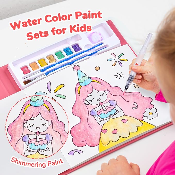 JoyCat Paint with Water Coloring Books for Toddlers, Watercolor Painting Sets for Kids Ages 3-5 4-8, Arts and Crafts Drawing Activities Toy Birthday Gifts for Boys Girls (Party)