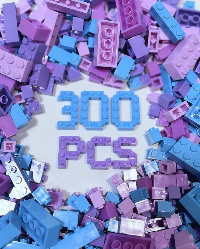 300 Pieces Friend Girls Building Bricks, Bulk Small Bricks for Building, Compatible with Lego Parts and Pieces, Creative Building Block Toys for Girls Ages 6 7 8 9 10 Year Old
