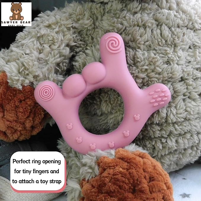 Silicone Hand Teether - I Love You Baby Teething Toy 0-12 Months | BPA - Free Toddlers Teething Relief | Massaging Teethers for Babies 3-6 Months | Infant Toy Teether 6-12 Months - Gift for Babies