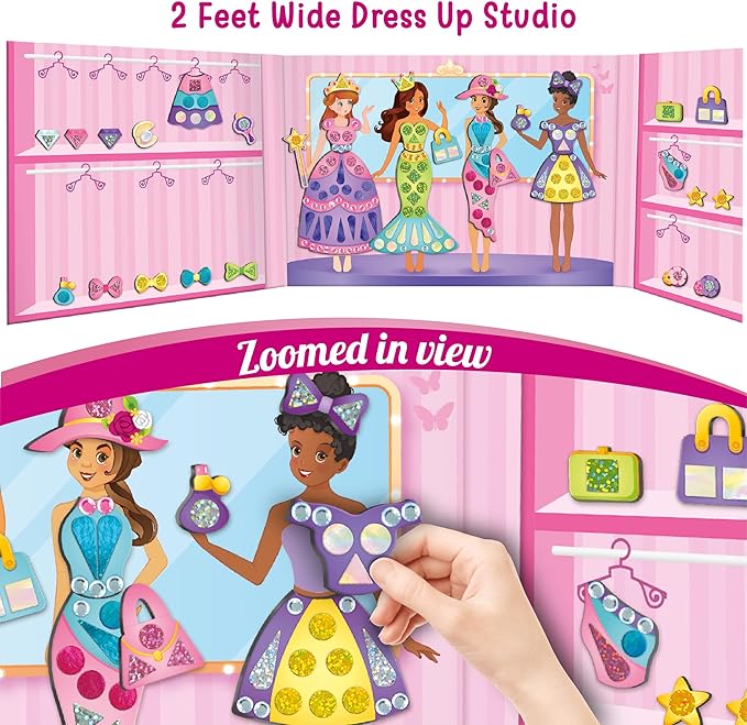 Imagimake DIY Magnetic Dress-Up Princess |Pretend Play Magnetic Toys for Kids | 30 Magnetic Dresses & Accessories | Interchange & Create Unlimited Outfits | Birthday Gift for 3,4,5,6,7,8 Year Old Girl