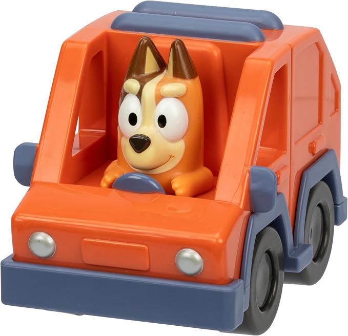 Bluey 4 Pack Mini Racers, The Most Popular Characters in Mini Vehicle Form. Now Includes Chattermax Mini Car, Bandit & Unicorse Convertible, Garbage Truck, & Chili & 4WD
