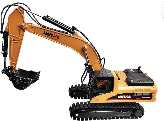 Gemini&Genius Tracked Excavator Toy for Kids, 1/50 Scale Diecast Digger Construction Toy, Metal Vehicle Model with 360° Cabin Swivels, Great Gift, Playing Sand, Room Decoration and Collection for Kids