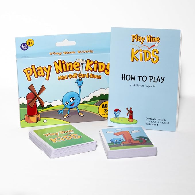 Play Nine Kids: Mini Golf Card Game – Learn and Match Numbers, Fun Math & Strategy Skills for Kids - Family Board Game – Easy to Learn, Educational Number Matching – 2-4 Players, Ages 3+