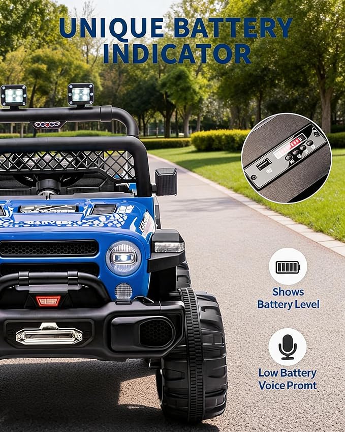 GarveeLife 12V Kids Ride On Car, 2 Seater Electric Toy Car for Toddlers and Children, Ride On Toys with Parent Remote Control, Battery-Powered w/Music & LED Lights