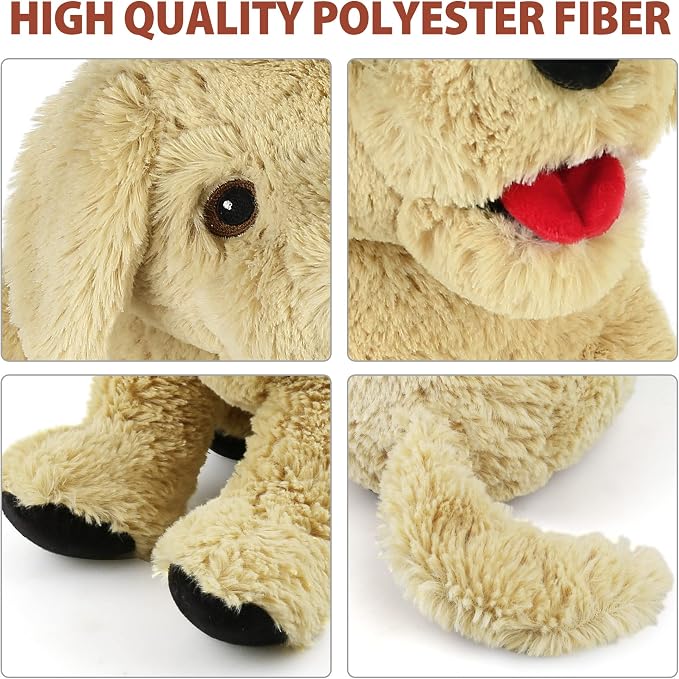 LotFancy Dog Stuffed Animals, 12 inch Cuddly Golden Retriever Stuffed Animals, Sitting Puppy Dog Plush Toy, Birthday Gift for Kids Boys Girls