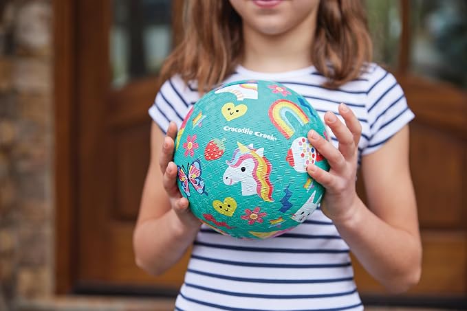 Crocodile Creek Playground Ball - Durable Rubber Ball for Kids Ages 3 and Up - Bouncy Inflatable Ball for Kickball, Indoor Games, and Outdoor Sports - PVC-Free