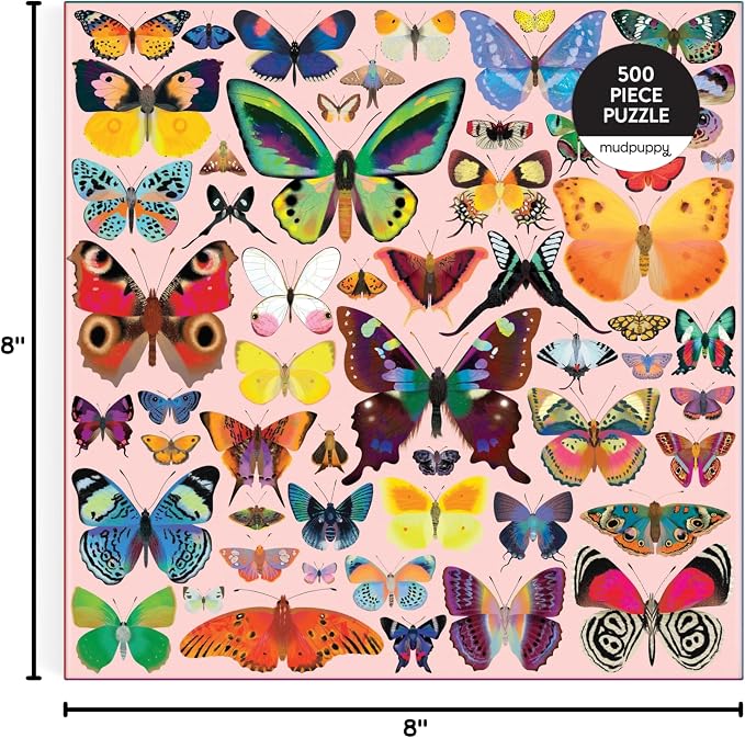 Mudpuppy Brilliant Butterflies – 500 Piece Family Jigsaw Puzzle with Colorful and Fun Illustrations of Beautiful Butterflies for Children Ages 8 and Up
