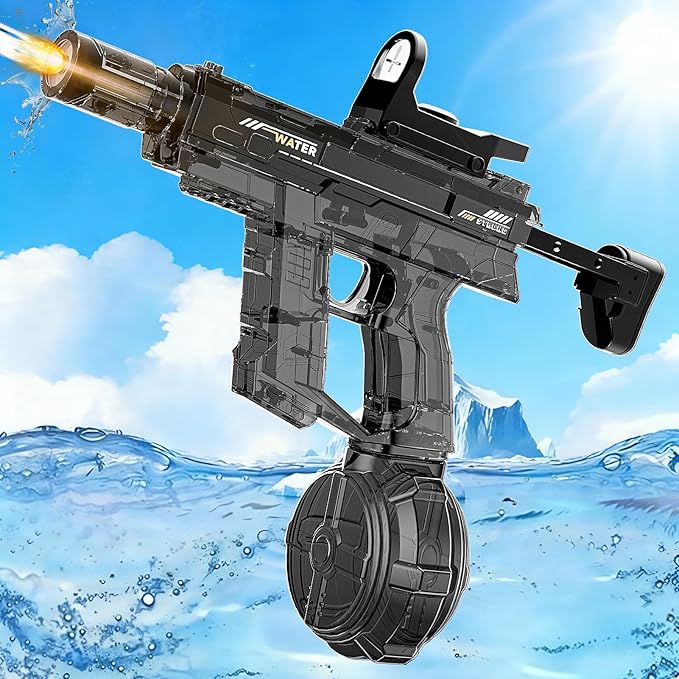Electric Squirt Water Gun for Adult & Kids, Automatic Water Blaster Toy with Battery Powered, Long Range & High Capacity, Powerful Water Pistol for Outdoor Pool Beach Backyard Play Water Game
